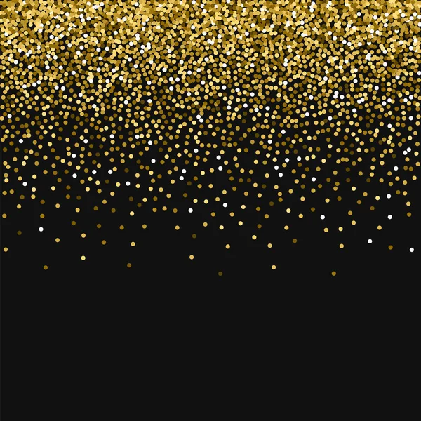 Rund gold glitter scatter top gradient mit rund gold glitter auf schwarzem hintergrund ausgezeichnet — Stockvektor