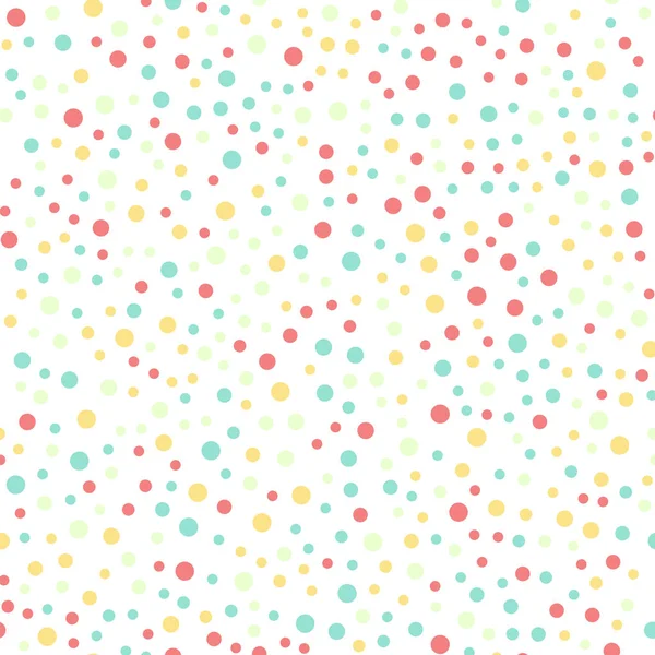 Kolorowe kropki wzór bezszwowe biały 16 tło cudowne klasyczne kolorowe groszki — Wektor stockowy