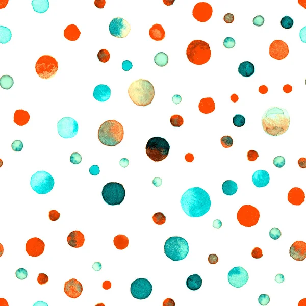 Akvarell konfetti sömlösa mönster Hand målade grand cirklar akvarell konfetti Deep — Stockfoto
