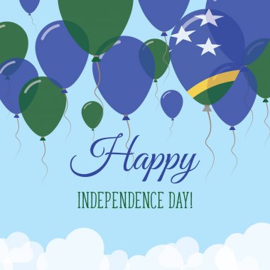 Bağımsızlık günü Solomon renklerde düz tebrik kartı kauçuk uçan balonlar Solomon Adaları