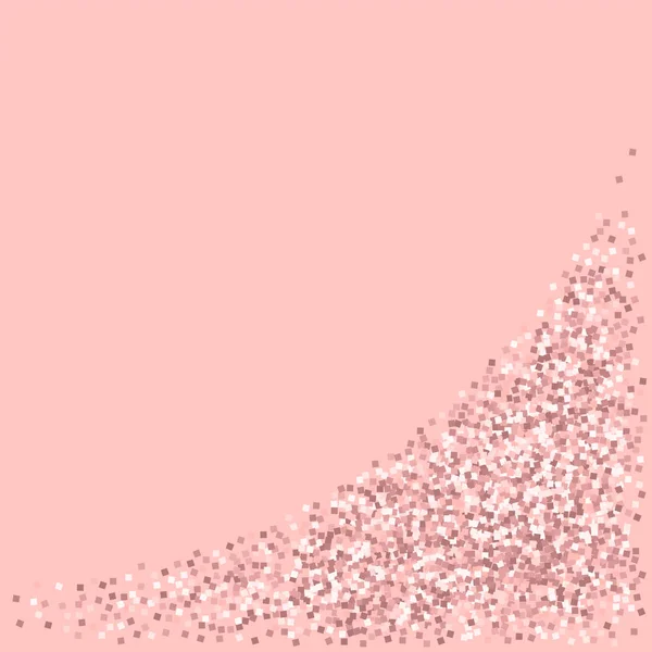 Pink gold glitter Bottom right corner with pink gold glitter on pink background Brilliant Vector