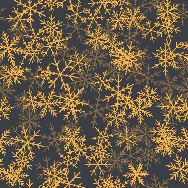 橙色的雪花无缝模式上灰色圣诞背景混沌分散橙 — 图库矢量图片