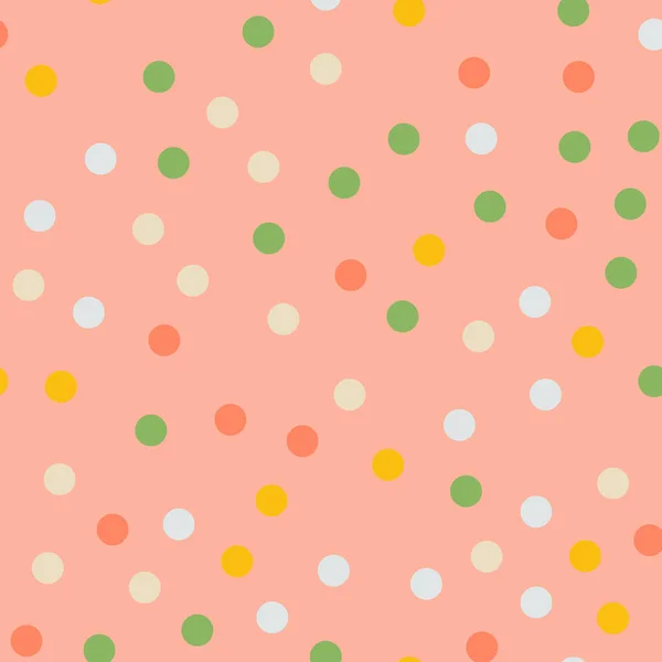 Pois colorés motif sans couture sur fond lumineux 5 Admirable classique pois colorés — Image vectorielle