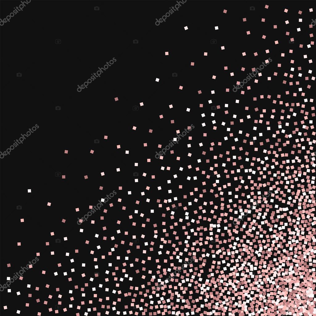 Pink gold glitter Scattered bottom right corner with pink gold glitter