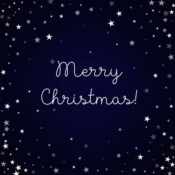 Joyeux Noël carte de voeux Aléatoire étoiles tombantes fond Aléatoire étoiles tombantes sur bleu profond — Image vectorielle