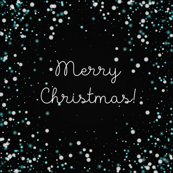 Joyeux Noël carte de vœux Belle chute de neige fond Belle chute de neige sur noir — Image vectorielle