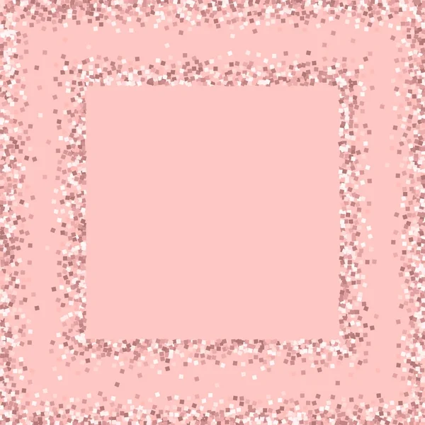 गुलाबी सोने की चमक स्क्वायर अमूर्त फ्रेम गुलाबी पृष्ठभूमि पर गुलाबी सोने की चमक के साथ शानदार — स्टॉक वेक्टर