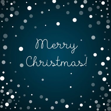 Neşeli Noel tebrik kartı sabit beyaz noktalar arka plan düşüyor beyaz noktalar mavi arka plan