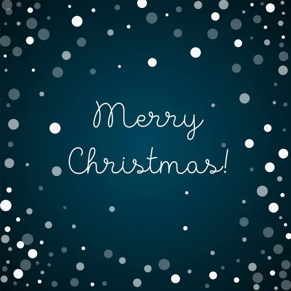 Joyeux Noël carte de vœux Chute des points blancs fond Chute des points blancs sur fond bleu — Image vectorielle