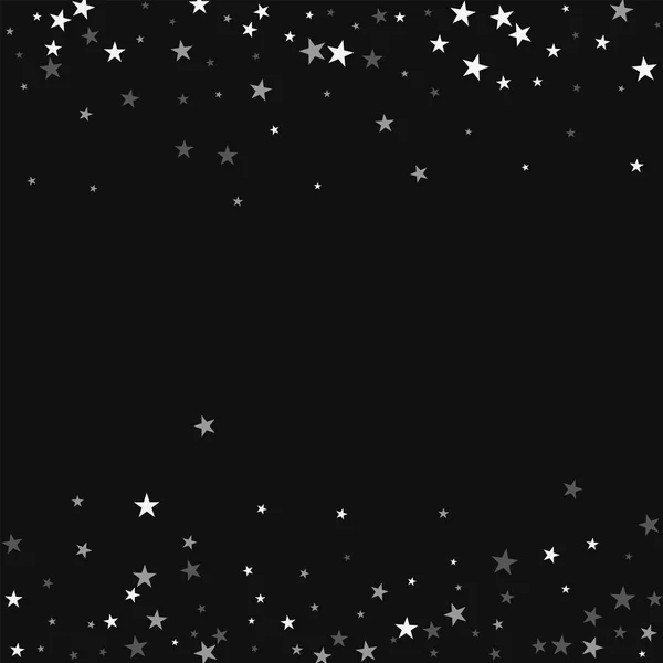 Random falling stars Scattered border with random falling stars on black background Outstanding — Stock Vector