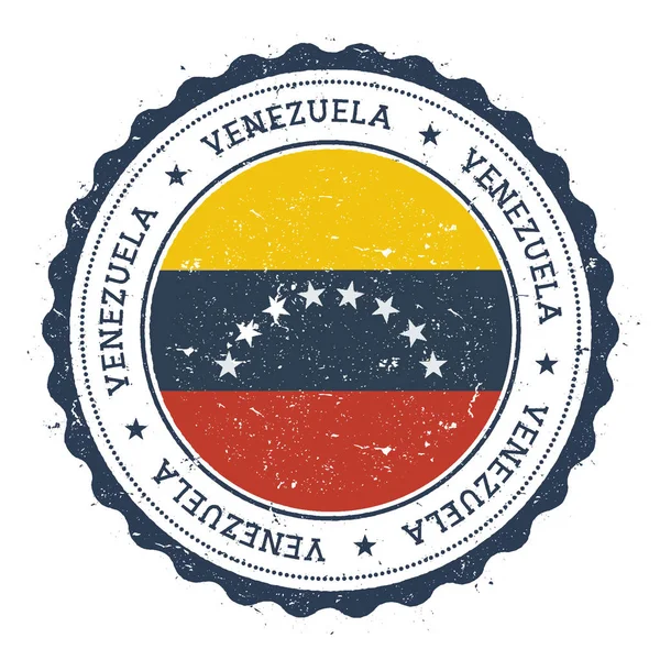 Grunge gummistämpel med Venezuelas Bolivarianska republiken flagga Vintage travel stämpel med cirkulär — Stock vektor