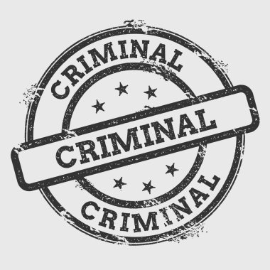 Suç lastik damgası izole Grunge beyaz arka plan üzerinde metin mürekkep dokulu yuvarlak mühür ve