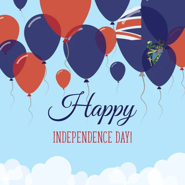 Tarjeta de felicitación plana Pitcairn Independence Day Flying Rubber Balloons en colores del Pitcairn — Archivo Imágenes Vectoriales