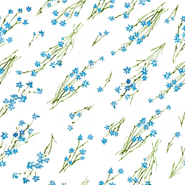 Alaca suluboya desen güzel sorunsuz şirin küçük çiçekler için kumaş Calico desen tasarım — Stok fotoğraf