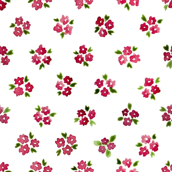 Calico motif aquarelle Délicieuses petites fleurs mignonnes sans couture pour la conception de tissu Calico motif — Photo