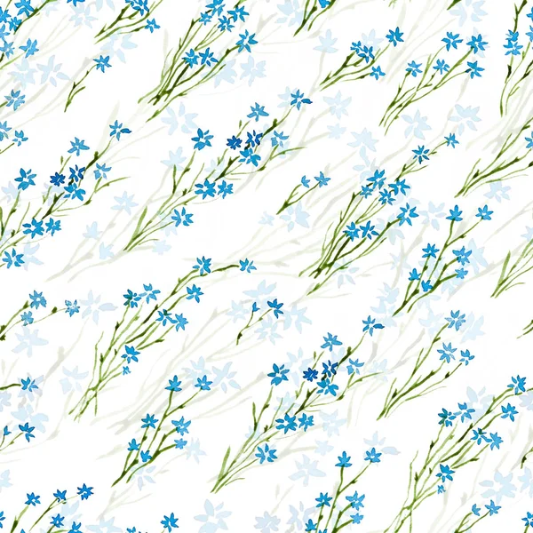 Calico watercolor pattern Amazing seamless cute small flowers for fabric design Calico pattern in — Stock Photo, Image