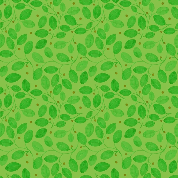 Foliage Seamless Pattern Light green Watercolor Abstract Background Hand Painted extra Art Print