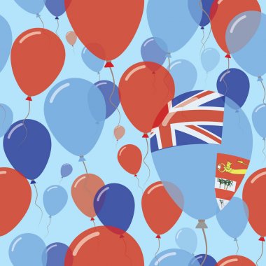 Fiji Millî gün düz Seamless Modeli kutlama balonları Fiji bayrağının mutlu renklerde uçan