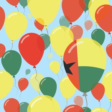 Guineabissau ulusal gün düz Seamless Modeli kutlama balonları renkleri uçan
