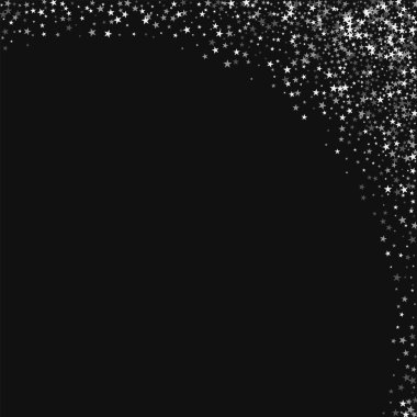 İnanılmaz düşüyor yıldız soyut sağ üst köşede şaşırtıcı sabit yıldız ile siyah arka plan