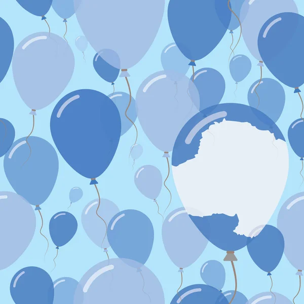 Dia Nacional da Antártida Padrão Plano Sem Costura Balões de Celebração de Voo nas Cores da Antártida —  Vetores de Stock