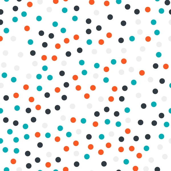 Vzor bezešvé barevné puntíky na bílém 17 pozadí vzácné klasické barevné puntíky — Stockový vektor