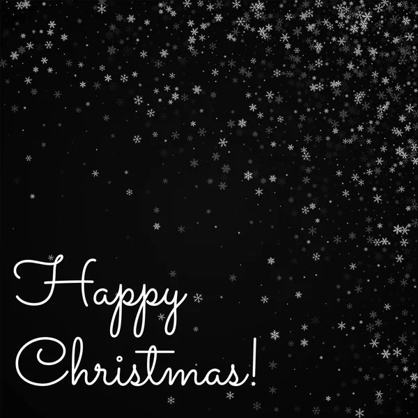 Χαρούμενος Χριστούγεννα ευχετήριας κάρτας όμορφες χιονοπτώσεις φόντο όμορφες χιονοπτώσεις σε μαύρο — Διανυσματικό Αρχείο
