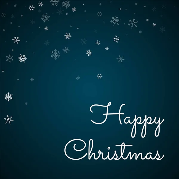 Carte de voeux Joyeux Noël Fond clairsemé de neige Fond bleu clairsemé de neige — Image vectorielle