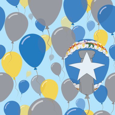 Ulusal günü kutlama uçan daire Dikişsiz desen renk balonlar Kuzey Mariana Adaları