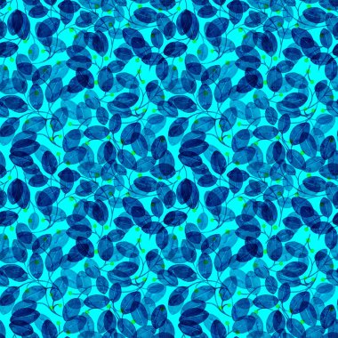 Yeşillik Dikişsiz desen ışık mavi suluboya soyut arka plan el boyalı nadir Art Print