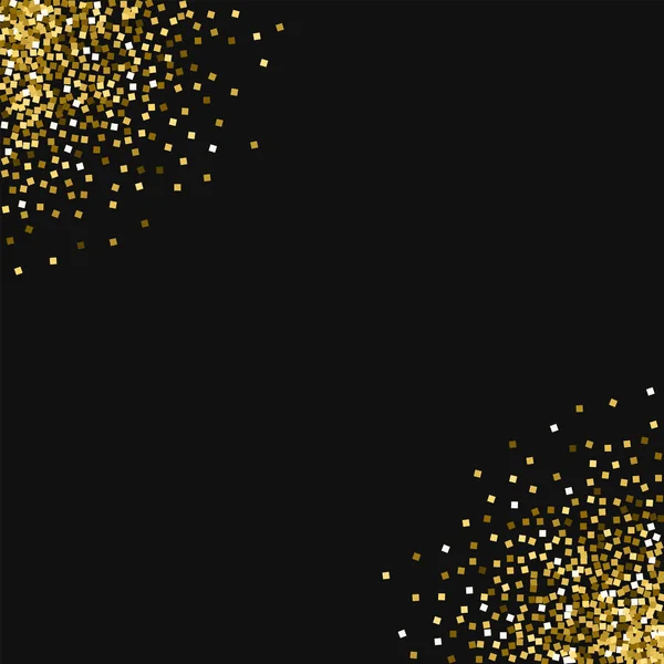 Gold-Glitzerrahmen-Ecken mit Gold-Glitzern auf schwarzem Hintergrund ideale Vektorillustration — Stockvektor