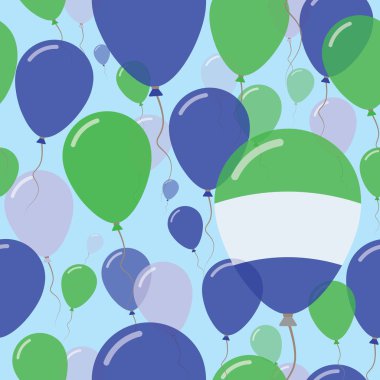 Sierra Leone ulusal gün düz Seamless Modeli kutlama balonları Sierra renklerde uçan