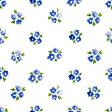 Alaca suluboya desen zarif sorunsuz şirin küçük çiçekler için kumaş Calico desen tasarım