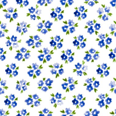 Alaca suluboya desen muhteşem sorunsuz şirin küçük çiçekler için kumaş Calico desen tasarım