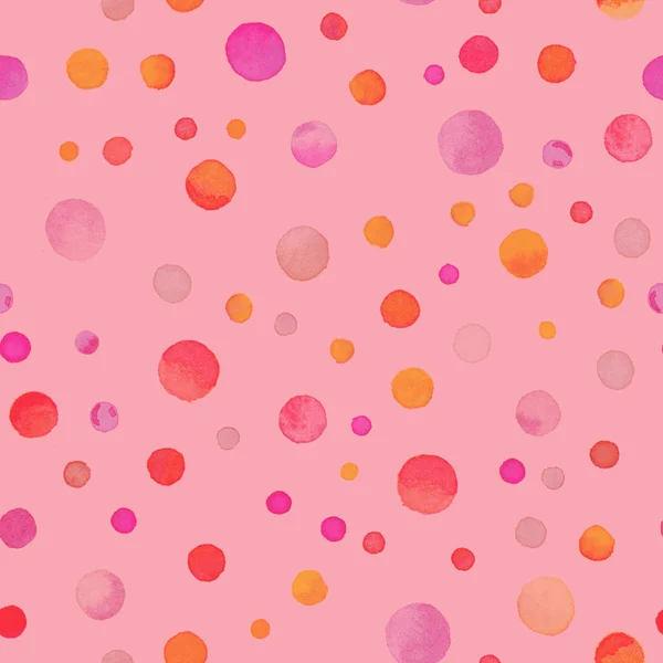 Akvarelu konfety, bezešvé vzor ručně maloval ohromující kruhy akvarel konfety — Stock fotografie
