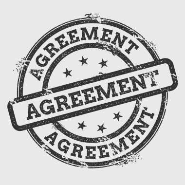 Sözleşmesi damga izole Grunge beyaz arka plan üzerinde metin mürekkep dokulu yuvarlak mühür ve