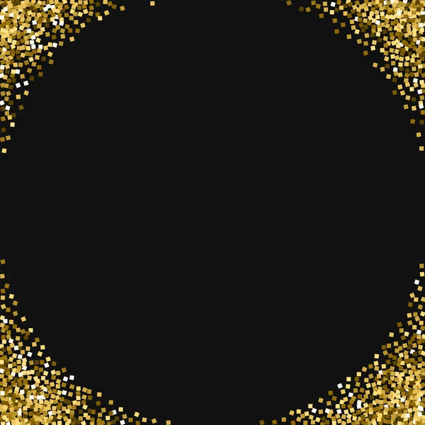 Ouro brilho cantos com brilho de ouro sobre fundo preto Enfeitiçando Vector ilustração — Vetor de Stock