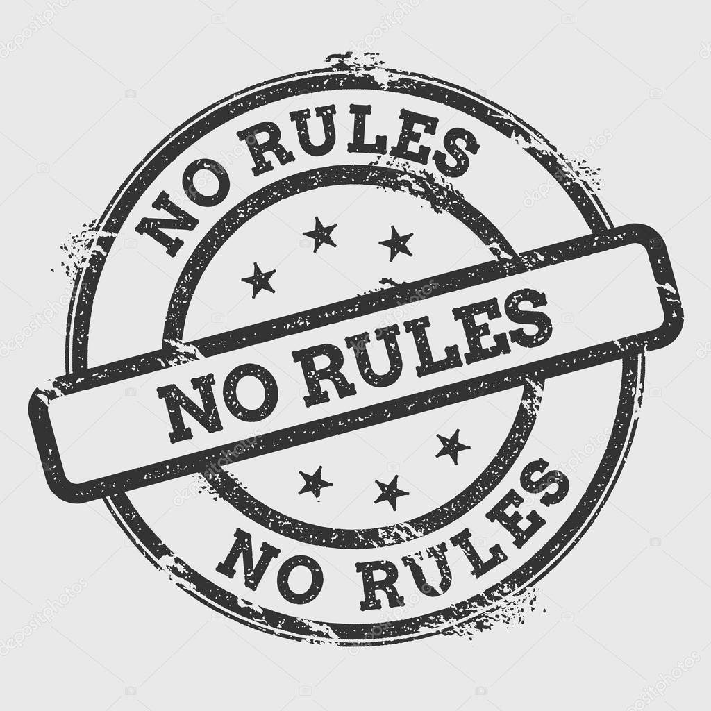 No rules rubber stamp isolated on white background Grunge round seal with text ink texture and
