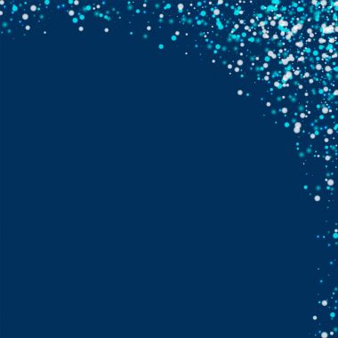 Şaşırtıcı düşen kar soyut sağ üst köşede şaşırtıcı yağan kar ile derin mavi arka plan