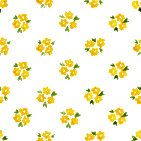 Kalikå akvarell mönster stor sömlös söta små blommor för tyg design Calico mönster i — Stockfoto