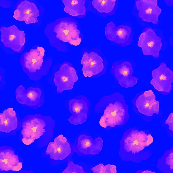 Delikatny, kwiatowy wzór Deep purple jedwabiście akwarela bezszwowe wzór podziwu akwarela — Zdjęcie stockowe