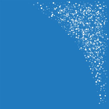 Mavi arka plan rastgele düşen beyaz noktalar rastgele düşme ile sağ üst köşesindeki beyaz noktalar