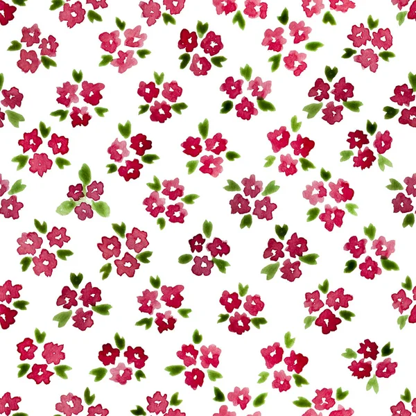 Calico watercolor pattern Elegant seamless cute small flowers for fabric design Calico pattern in — Stock Photo, Image