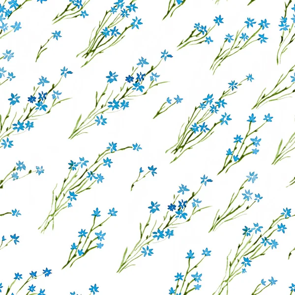 Alaca suluboya desen harika sorunsuz şirin küçük çiçekler için kumaş Calico desen tasarım — Stok fotoğraf