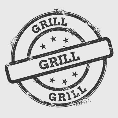 Izgara lastik damgası izole Grunge beyaz arka plan üzerinde metin mürekkep dokulu yuvarlak mühür ve