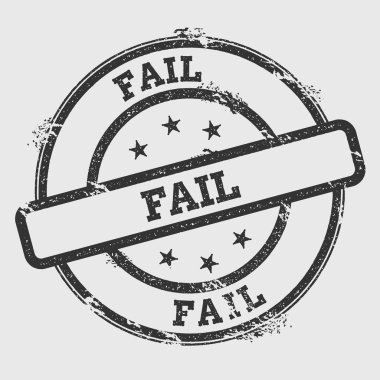 Başarısız damgası izole Grunge beyaz arka plan üzerinde metin mürekkep dokulu yuvarlak mühür ve