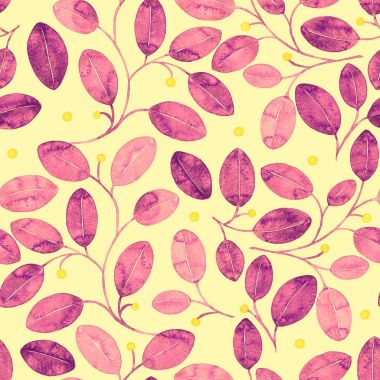 Yeşillik Dikişsiz desen sarı suluboya soyut arka plan el boyalı parlak Art Print