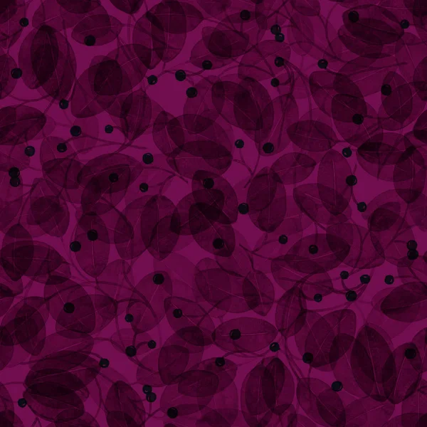 Patrón sin costura Follaje Acuarela rosa Fondo abstracto Pintado a mano Impresión de arte poco común — Foto de Stock