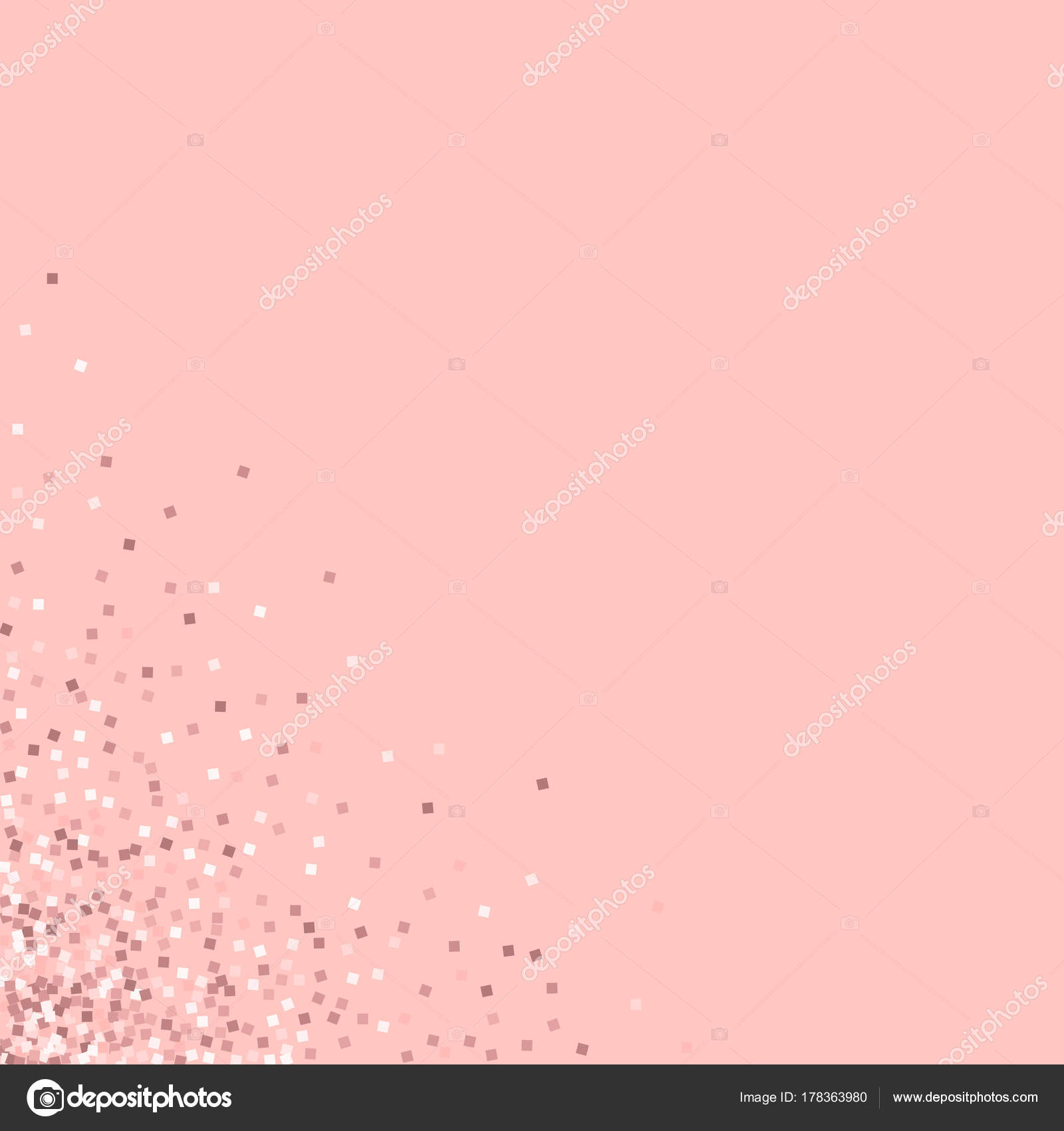 Pink gold glitter Messy bottom left corner with pink gold glitter on
