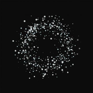 Siyah arka planda vektör şaşırtıcı yağan kar ile şaşırtıcı düşen kar küçük daire kare